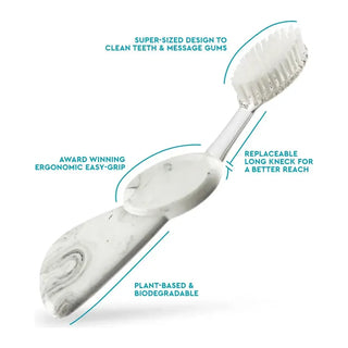 Radius Big Brush Replaceable Soft Head Left Hand Toothbrush (Assorted Colors)