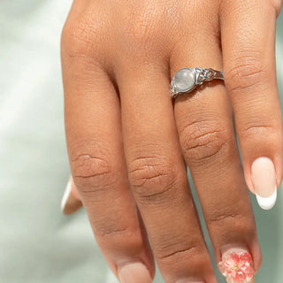 Celtic Mother™ 18K White Gold Moonstone Ring