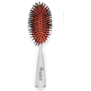 Classic Signature Silver Paddle Boar Bristle Hair Brush