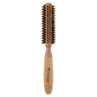 Eco-Friendly Birchwood and Cork Mixed Boar Bristle Round Hair Brush