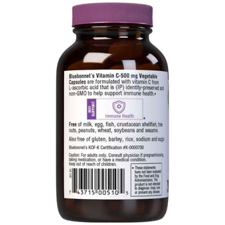 Bluebonnets Vitamin C-500 mg, 90 Vegetable Capsules
