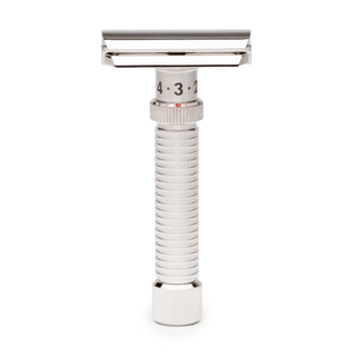 Rex Supply Co. Ambassador DeLuxe Rhodium Adjustable Stainless Steel DE Razor RSC-101R