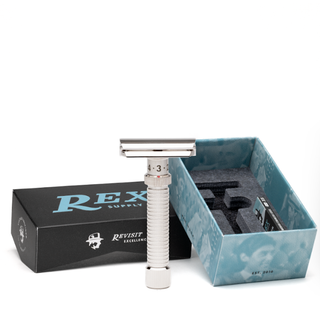 Rex Supply Co. Ambassador DeLuxe Rhodium Adjustable Stainless Steel DE Razor RSC-101R