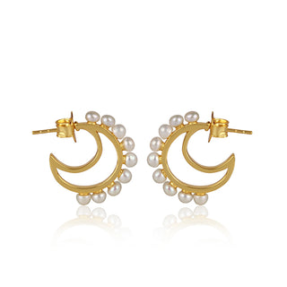 Luna Hoop Earrings - Pearl