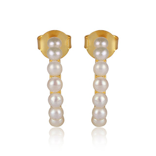 Luna Hoop Earrings - Pearl