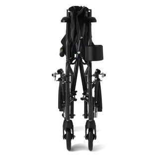Medline Ultralight Transport Mobility Wheelchair, 19" Wide Seat, Permanent Desk-Length Arms, Swing Away Footrests