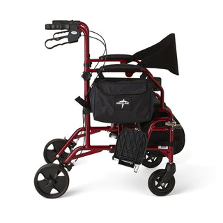 Medline Combination Rollator and Transport Chair, Desk-Length Arms, Swing Away Footrests