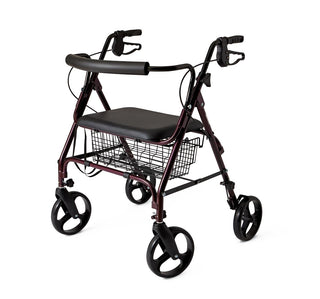 Medline Heavy Duty Bariatric Mobility Rollator with 8 Inch Deluxe Wheels, 400 lbs Capacity