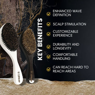 360 Wave Long Handle Curved Brush Premium Quality [All Variants]