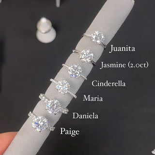 3.0ct Round Cut Moissanite Accented Engagement Ring