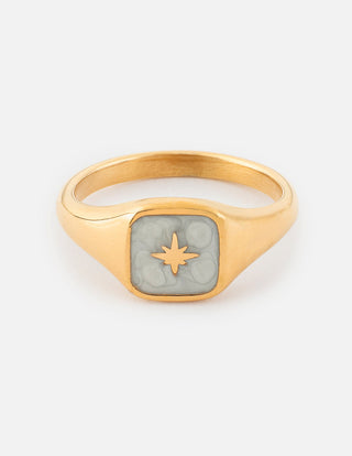 Enamel North Star Ring
