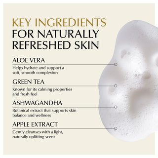 Gentle Foaming Facial Cleanser – Aloe, Apple & Ashwagandha for All Skin Types