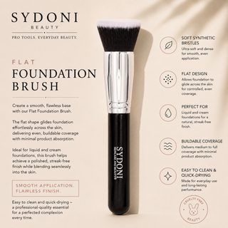SYDONI FLAT FOUNDATION BRUSH - Ultra Soft Synthetic Bristles