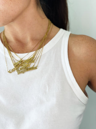 Virgo Zodiac Nameplate Necklace