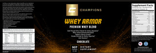 Champions Whey Armor protein powder, Chocolate Flavor 2LBS, Servings Size 32g, 28 Servings per container, 120 calories, 24g protein, 2g sugar