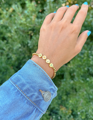 Gold WWJD Letter Bracelet
