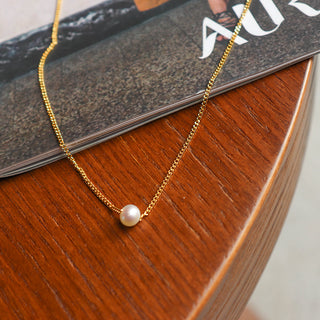 Gold-Plated Pearl Pendant Necklace, 18k on Sterling Silver
