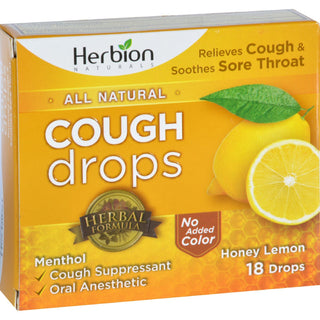 Herbion Honey Lemon Cough Drops - 18 All-Natural Drops