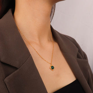 GREEN CAT EYE NECKLACE