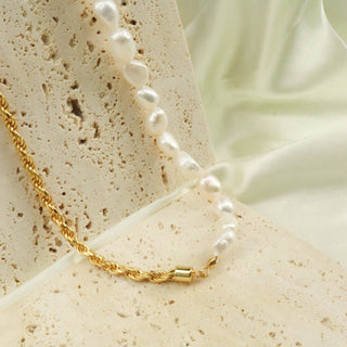Clarica Pearl Necklace, 18k Gold-Plated Sterling Silver