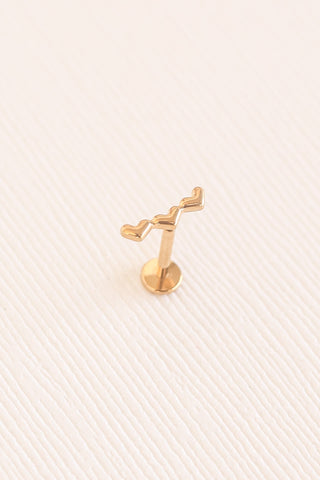 Heart Trio Flat Back Stud