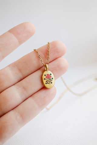 Irene Necklace in Red and Gold