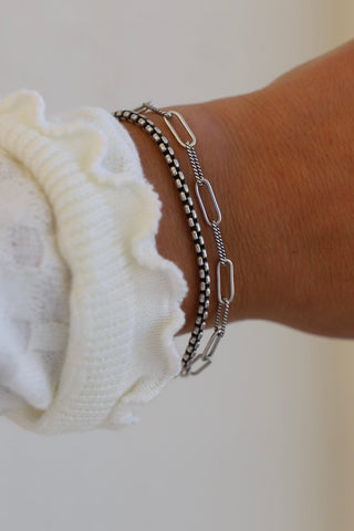 DX - CECILIA CHAIN BRACELET- ANTIQUE SILVER