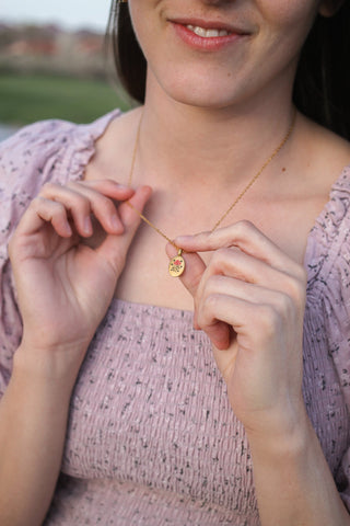 Irene Necklace in Red and Gold