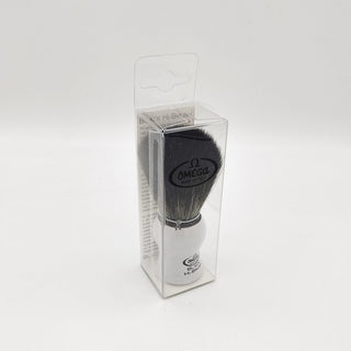 Omega shaving brush white handle 0196745 Hi-Brush synthetic fibre