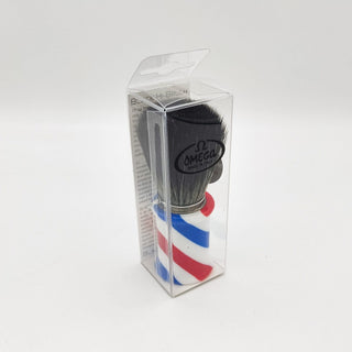 Omega Shaving Brush 196735 Black Hi Brush with Barber Pole Handle