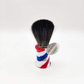 Omega Shaving Brush 196735 Black Hi Brush with Barber Pole Handle