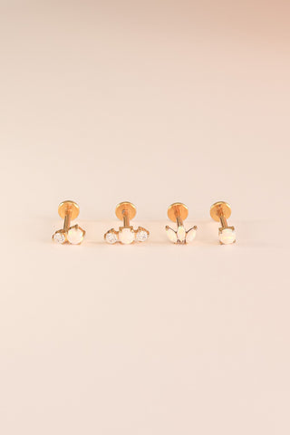 Opal Gem Flat Back Stud