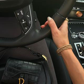 433 Gold Bead Bracelet Stack