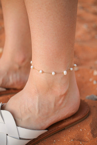 Aphrodite Anklet in Freshwater Pearl