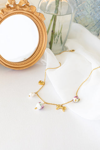 Bella Charm Necklace in Rose