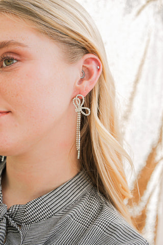 Ava Dangle in Silver Rhinestones