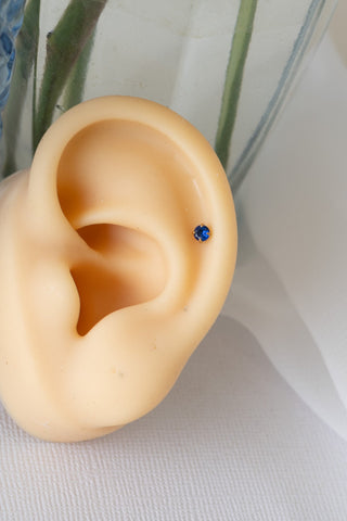 Crystal Flat Back Stud in Blue