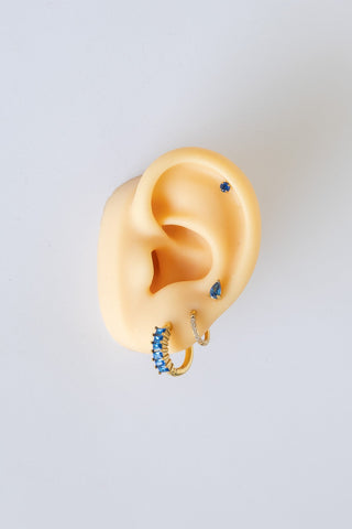 Diamond Hoop in Blue