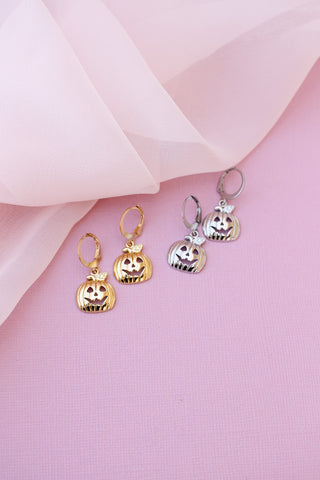 Pumpkin Huggie Hoop in Silver