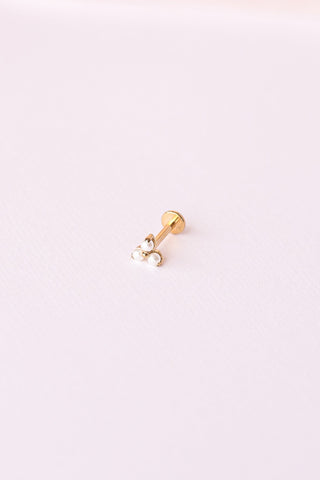 Pearl Trio Flat Back Stud