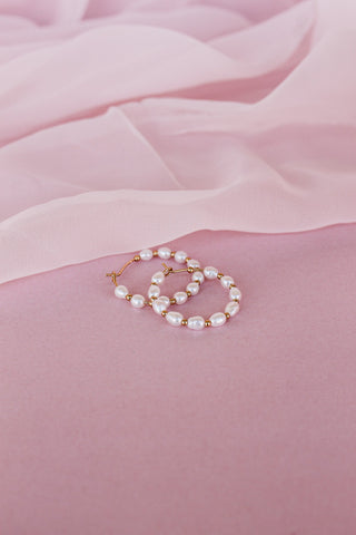 Paige Pearl Beaded Hoop