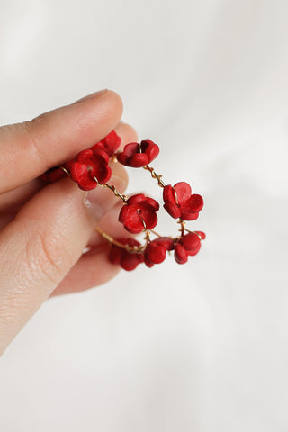 Poppy Hoop in Cherry Red (Gold Filled)