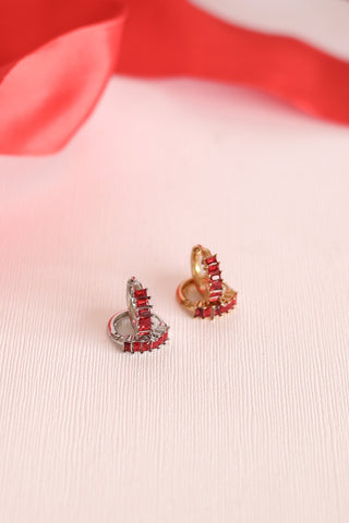 Diamond Hoop in Red