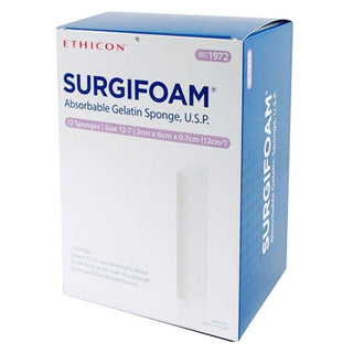 ETHICON SURGIFOAM Absorbable Gelatin Sponge, 2 x 6 x 0.7 cm (12 Count)