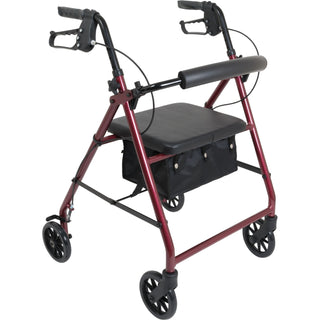 ProBasics Aluminum Rollator With 6-inch Wheels, Burgundy