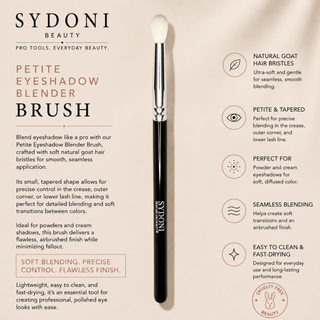 SYDONI PETITE EYESHADOW BLENDER BRUSH -Goat Hair Bristles