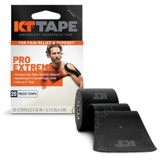 KT Tape Pro Extreme Kinesiology Tape, Black (Case of 8 x 20-Count Boxes)