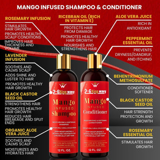 Infused Mango Shampoo & Conditioner  (12 FL OZ) DUO Premium Quality