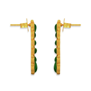 Riverbend Earrings - Green Strawberry Quartz