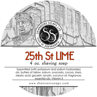Shannons Soap 25th St Lime Shaving Soap 4 Oz